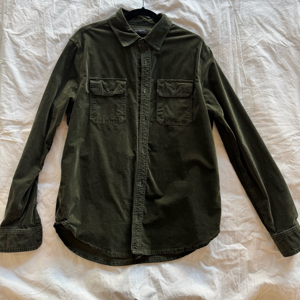 AG Adriano Goldschmied Dark Green Corduroy Shirt